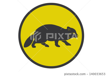 Raccoon dog round icon-style illustration | Wild animal symbol Raccoon dog round icon-style illustration | Wild animal symbol 140033653