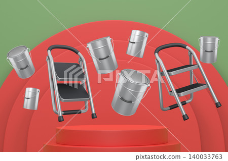 Abstract scene or podium for product showcase on monochrome background. Abstract scene or podium for product showcase on monochrome background. 140033763