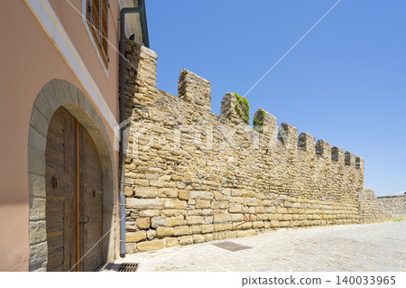 The old city walls in Piran, Slovenia The old city walls in Piran, Slovenia 140033965