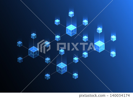 Abstract blockchain digital technology concept. Big data design. Vector illustration Abstract blockchain digital technology concept. Big data design. Vector illustration 140034174