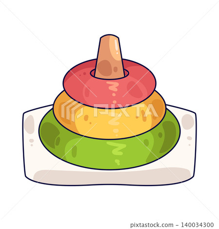 Illustration of Plastic Pyramid Toy 140034300
