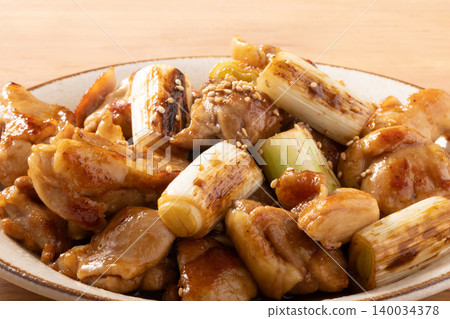 Chicken thigh, green onion, teriyaki Chicken thigh, green onion, teriyaki 140034378