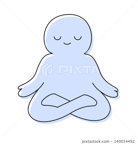 Meditation or mindfulness cartoon for illustration and healthcare Meditation or mindfulness cartoon for illustration and healthcare 140034492