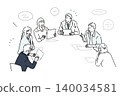 Business people meeting in the office - business team startup illustration material 140034581