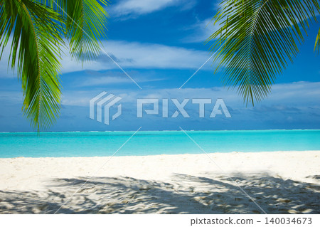 Sea beach. Tropical Maldives island with white sandy beach and sea. Sea beach. Tropical Maldives island with white sandy beach and sea. 140034673