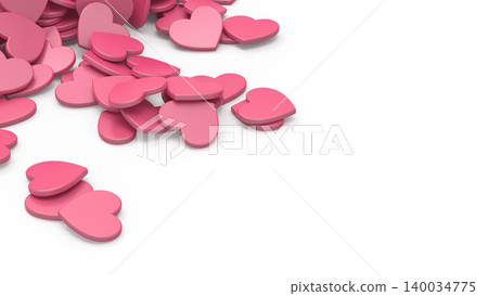 A 3D graphic of pink hearts covering a white background. A 3D graphic of pink hearts covering a white background. 140034775