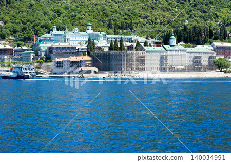 Monastery on the mount Athos in Greece Monastery on the mount Athos in Greece 140034991