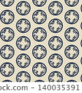 Japanese Ocean Wave Crest Seamless Pattern in Indigo and Beige 140035391