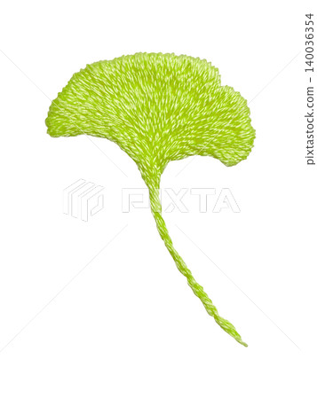 [Ginkgo Leaf] Hand-embroidered illustration material 140036354
