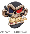 creepy chimp monkey halloween icon 140036418