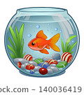 gold fish bowl round aquarium 140036419
