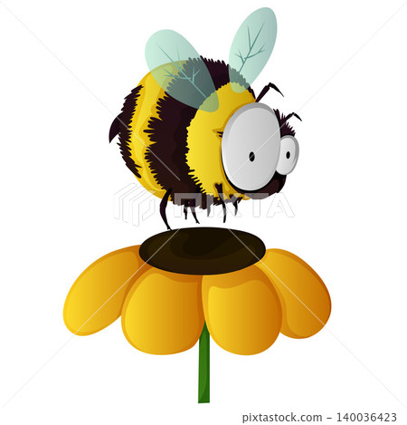 shocked honey bee on flower shocked honey bee on flower 140036423