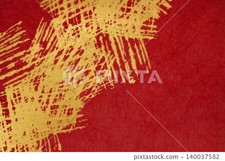紅色日本紙,金色漸層圖案 紅色日本紙,金色漸層圖案 140037582