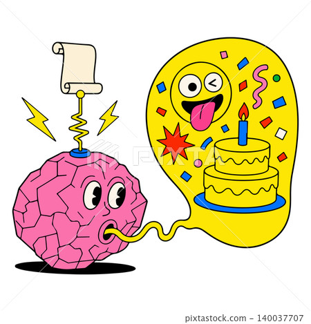 Cartoon Brain's Birthday Wish 140037707