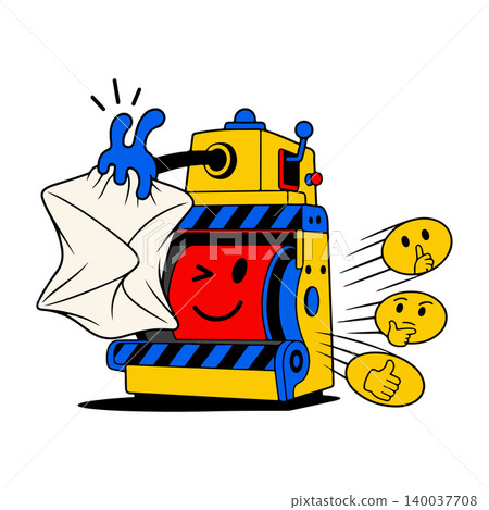 Emoji Machine Delivering Mail Emoji Machine Delivering Mail 140037708