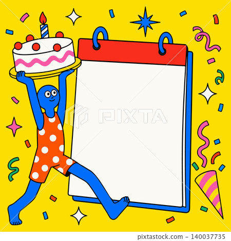 Birthday Celebration with Cake and Calendar Birthday Celebration with Cake and Calendar 140037735