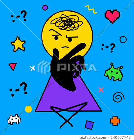 Cartoon Character Deep in Thought Cartoon Character Deep in Thought 140037742