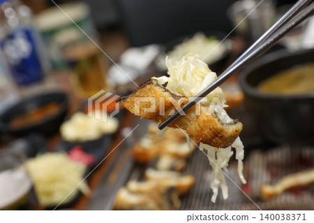 Traditional Korean Style BBQ Grilled Freshwater Eel 140038371