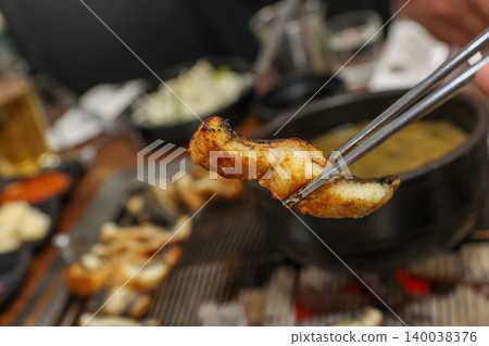 Traditional Korean Style BBQ Grilled Freshwater Eel 140038376
