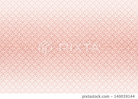 Image 18: A background image featuring a delicate, shimmering pale red pattern overlaid with a white Shippo (seven treasures) design. 140039144
