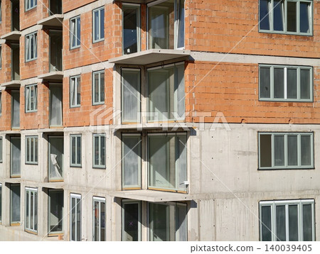 Development project featuring incomplete brick and concrete elements ready for architectural visualization Development project featuring incomplete brick and concrete elements ready for architectural visualization 140039405