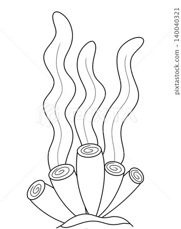 digital hand draw of sea weed underwater plants digital hand draw of sea weed underwater plants 140040321