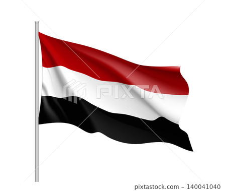 Yemen national flag, realistic vector illustration Yemen national flag, realistic vector illustration 140041040