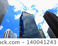 Landscape of the office town looking up at a skyscraper 140041243