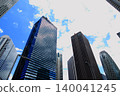 Landscape of the office town looking up at a skyscraper 140041245