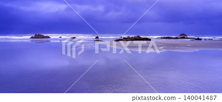Beach of Los Quebrantos, San Juan de la Arena, Spain Beach of Los Quebrantos, San Juan de la Arena, Spain 140041487