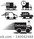 delivery 24 cargo icon truck van fast quick 140042488