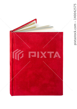 close up of a blank velour fluffy notebook on white background with clipping path close up of a blank velour fluffy notebook on white background with clipping path 140042575