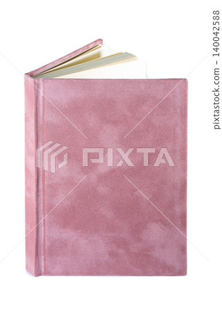 close up of a blank velour fluffy notebook on white background with clipping path close up of a blank velour fluffy notebook on white background with clipping path 140042588