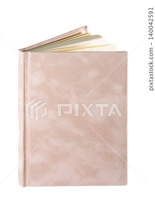 close up of a blank velour fluffy notebook on white background with clipping path close up of a blank velour fluffy notebook on white background with clipping path 140042591
