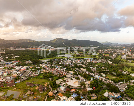 Aerial view village in Phuket Thailand nature background Aerial view village in Phuket Thailand nature background 140043855