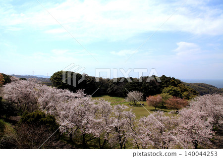 從名古屋城遺址（佐賀縣歷史旅遊景點）的主天守閣（城堡塔基）眺望。 140044253