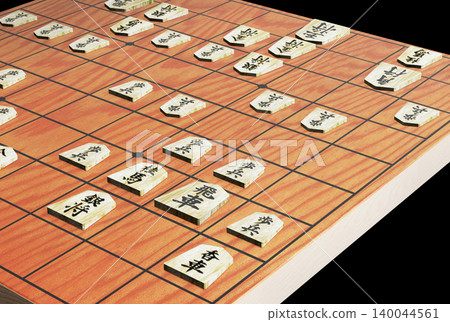 Shogi (3DCG) match, black background Shogi (3DCG) match, black background 140044561