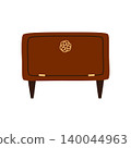 Brown wooden vintage dresser, retro table. 140044963