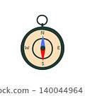 Compass. Children toy for playing outside. Orienteering on territory. Direction. Isolated vector illustration. 140044964