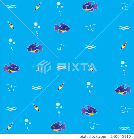 seamless fishing tool element vector background.. 140045110