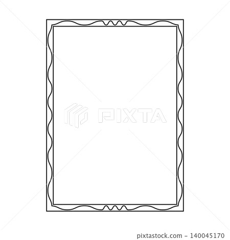 Minimal wavy line rectangle frame vector illustration for modern layouts Minimal wavy line rectangle frame vector illustration for modern layouts 140045170