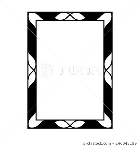 Bold artistic corner rectangle border frame vector illustration 140045189