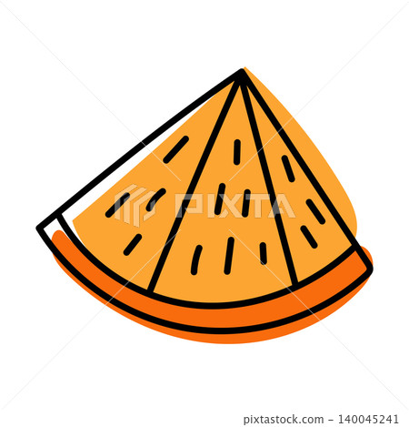 Hand drawn orange wedge illustration Hand drawn orange wedge illustration 140045241
