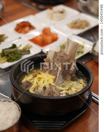 Traditional Korean Clear Beef Short Rib Soup Galbitang 140045496