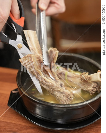 Traditional Korean Clear Beef Short Rib Soup Galbitang 140045503