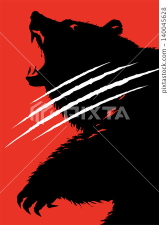Bear (no text) on a red background Bear (no text) on a red background 140045628