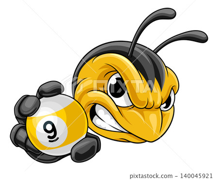 Bee Hornet Wasp Insect Pool Billiard 9 Ball Mascot Bee Hornet Wasp Insect Pool Billiard 9 Ball Mascot 140045921