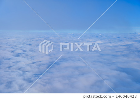 Stunning cloudscape, blue sky with white clouds. Nature scene. Nature background. 140046428