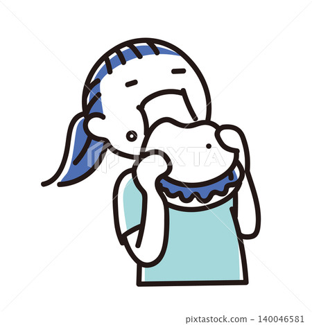 A woman's bust-enhancing image of a woman eating a hamburger on her cheat day (2 colors) A woman's bust-enhancing image of a woman eating a hamburger on her cheat day (2 colors) 140046581