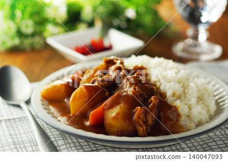 Beef curry with chunky vegetables Beef curry with chunky vegetables 140047093